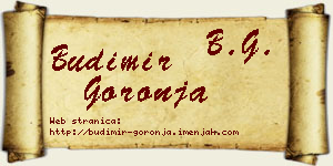 Budimir Goronja vizit kartica